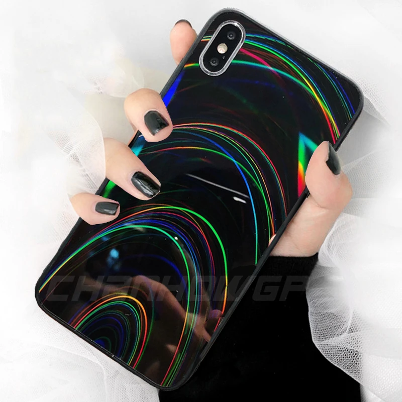 Цветной зеркальный чехол для iPhone 11 Pro Max 2019 XR XS MAX X 6 6s 7 8 Plus + Мягкий силиконовый