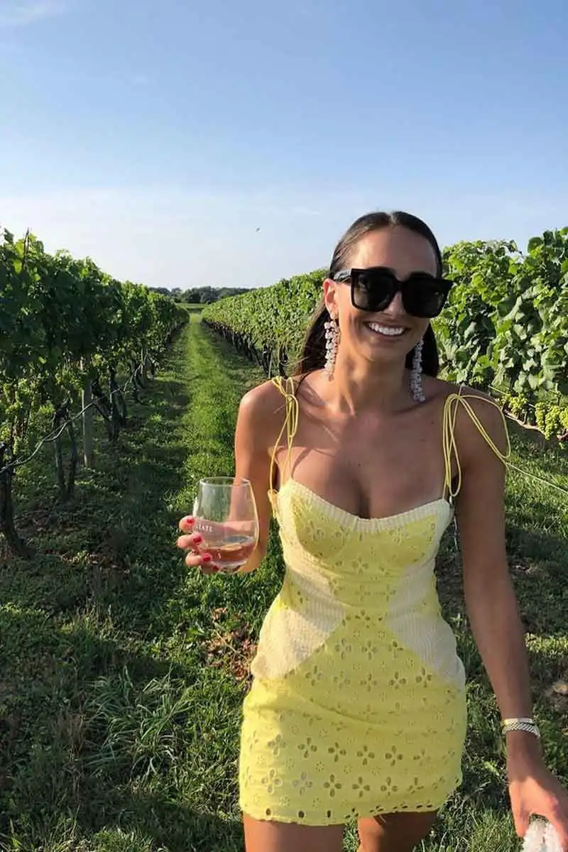 Желтое платье в клетку на бретельках летнее Хлопковое с ушками сексуальное