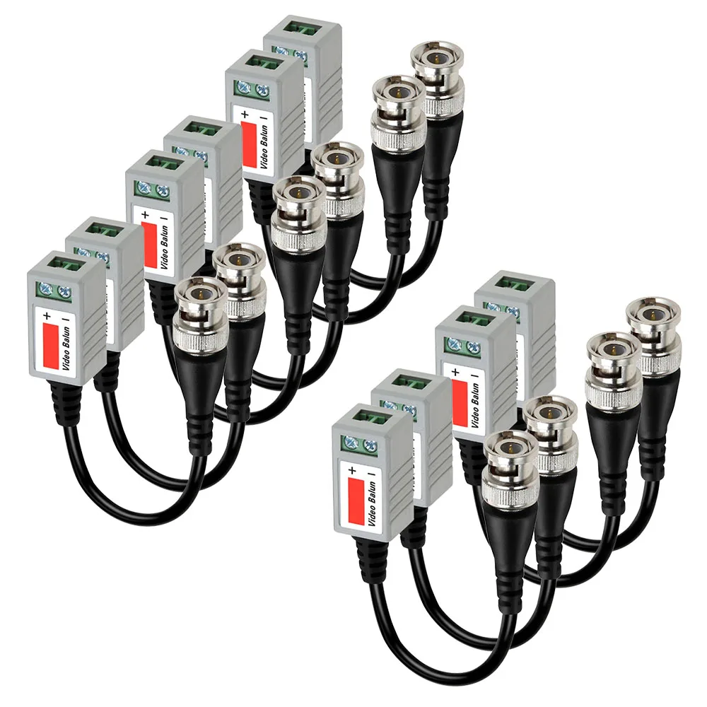 Пассивный витой видео балун трансивер BNC к CAT5 RJ45 UTP для CCTV AHD DVR системы безопасности камеры(5 пар 10 шт