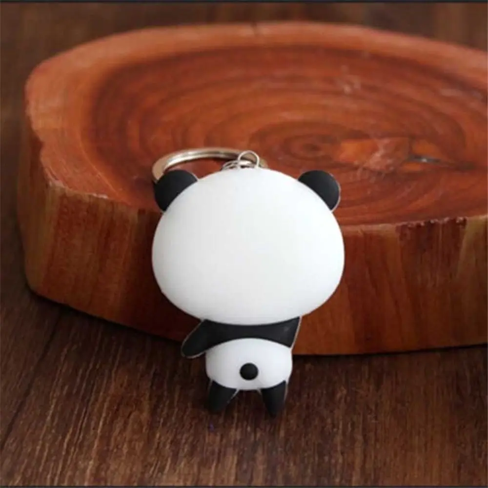

Cute Kawaii Cartoon Panda Keychain Key Ring Creative Silicone Key Ring Chain Girls Bag Pendant Ornaments Accessories Gift