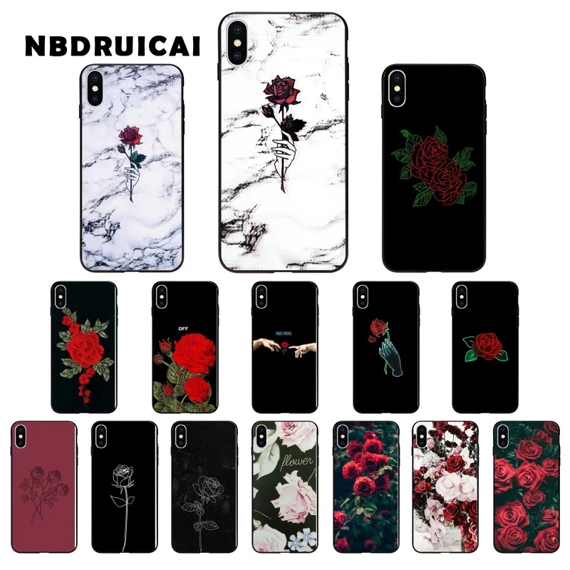 Дизайнерский чехол высокого качества NBDRUICAI Art Modern Design Flower Rose для iPhone 11 Pro XS MAX 8 7 6 6S Plus X 5 5S SE XR.