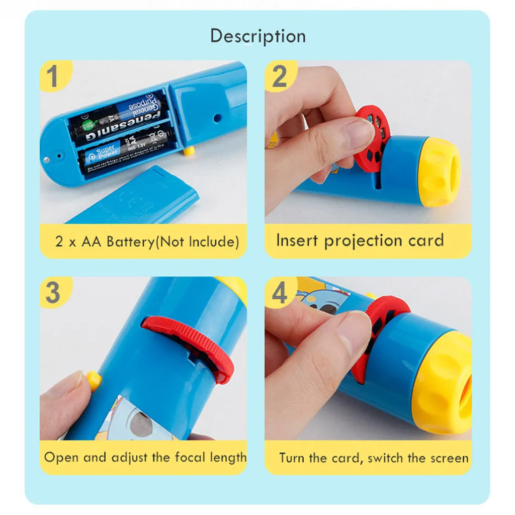 

Portable Flashlight Projection Realistic The Animal World Action Education Toy Night Light Educational Toys For Children GK1217