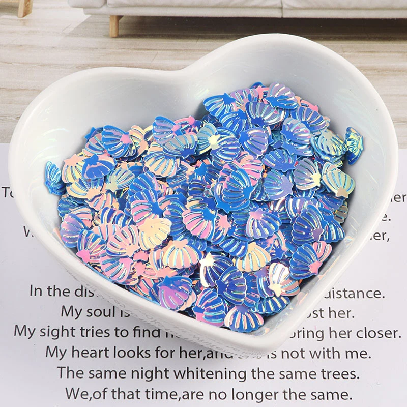 10 г/упак. Русалочка розовая форма в виде ракушки голографические Блестки для