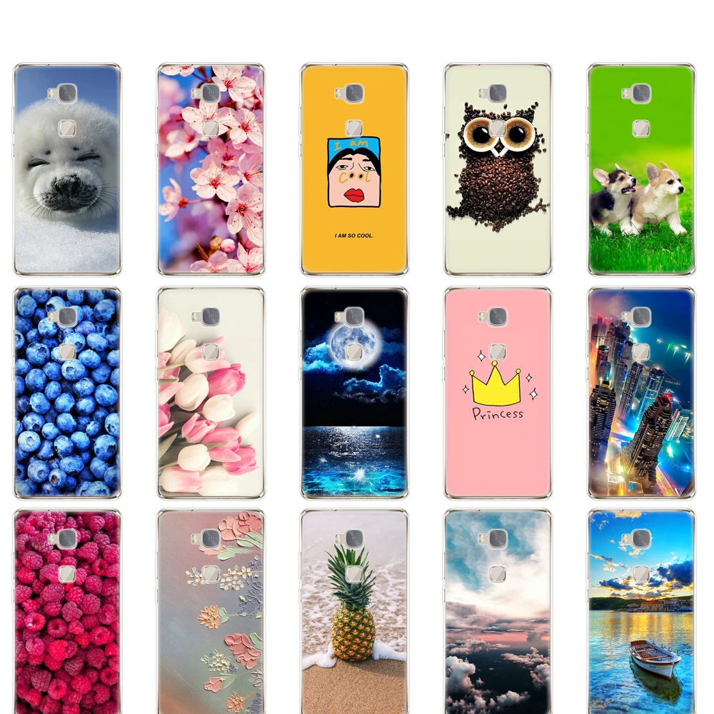 Чехол для телефона huawei honor 5X Мягкая силиконовая задняя крышка из ТПУ 360 полная