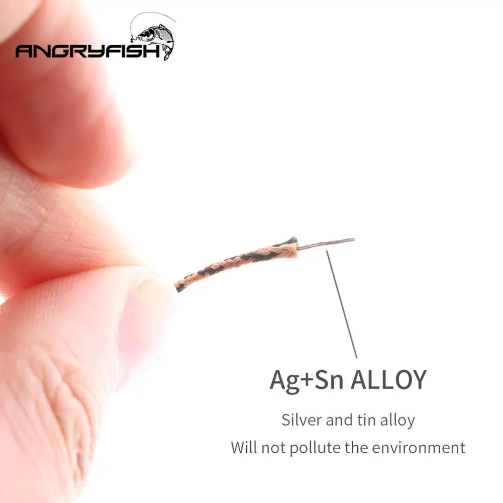 Angryfish Lead Core Carp Fishing Line 25Lbs 35Lbs 45Lbs 60Lbs 20m for Rig Making Sinking Braided | Спорт и развлечения