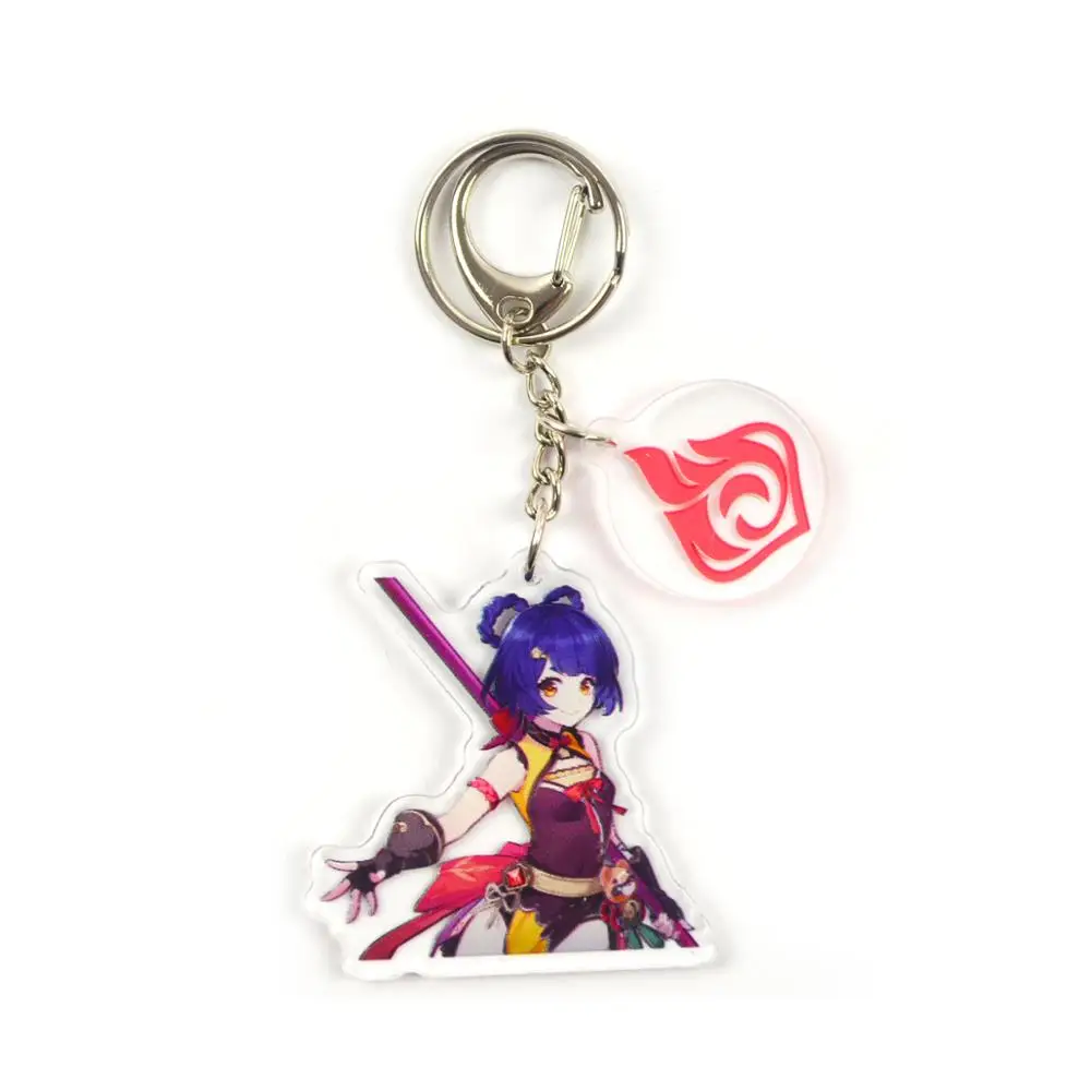 

Anime Game Genshin Impact Acrylic Keychain Delicate Craft Mengpa Key Chain Delicacy Key Pendant Small Decoration Key Ring Gift
