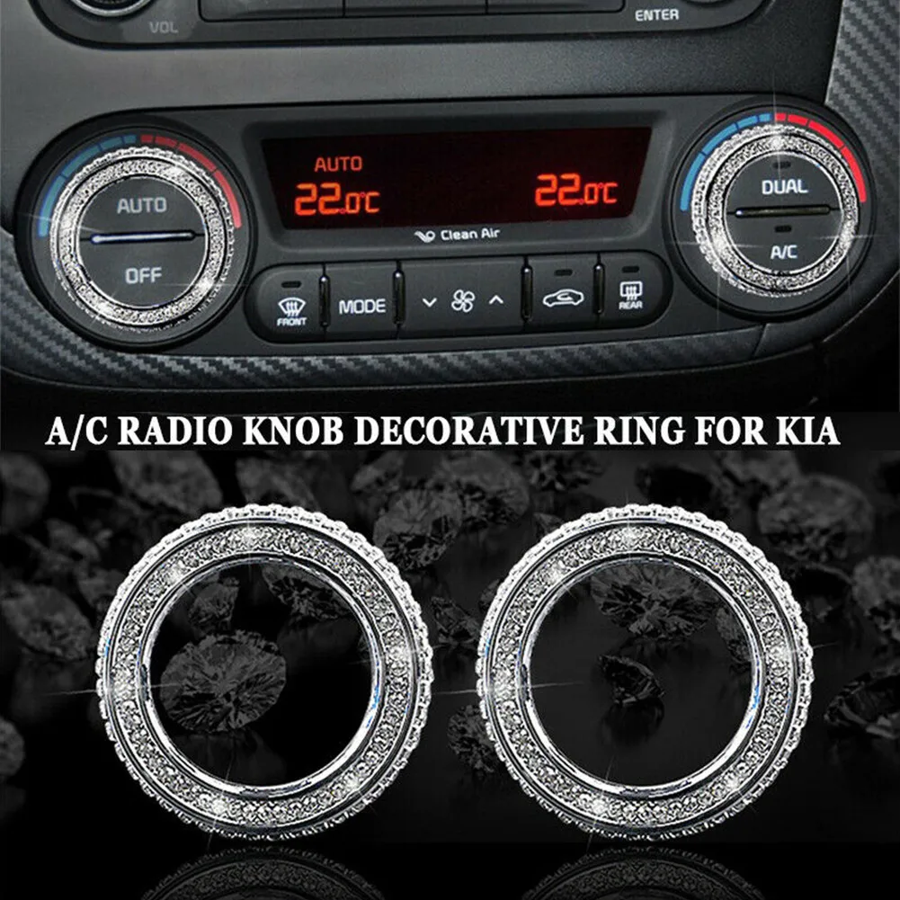 

Air Condition Button Switch Cover Decal Car Diamond For KIA KX5 Silver