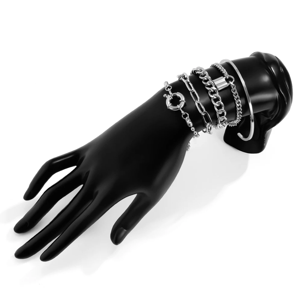 

Punk Hip-hop Multielement Personality Geometry Restoring Ancient Ways Round Buckle Bracelet