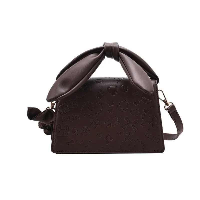 

2021 New Printed Women bag Designer Luxury Handbags Fashion Simple Bow Sweet PU Elegant Shoulder Crossbody Bags for girls