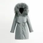 Женская длинная куртка с капюшоном, зимняя куртка 2021, Новое Женское пальто, флисовая верхняя одежда с меховым воротником, теплый пуховик, куртка-пуховик