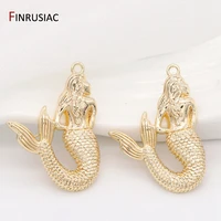 9 types sea series designer charms gold plated mermaid seahorse shell starfish pendant charm for jewelry making
