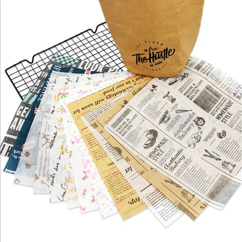 50 шт./лот пищевые обертки оберточная бумага вощеная пищевая смазочная для хлеба