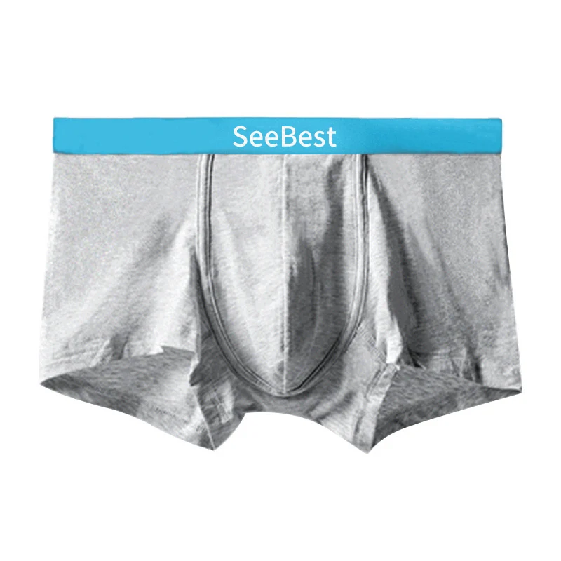 SeeBest нижнее белье, мужские боксеры, трусы для мужчин, зимние хлопковые удобные дышащие женские разноцветные трусы с низкой посадкой, Размеры s m - Цвет: Light Blue
