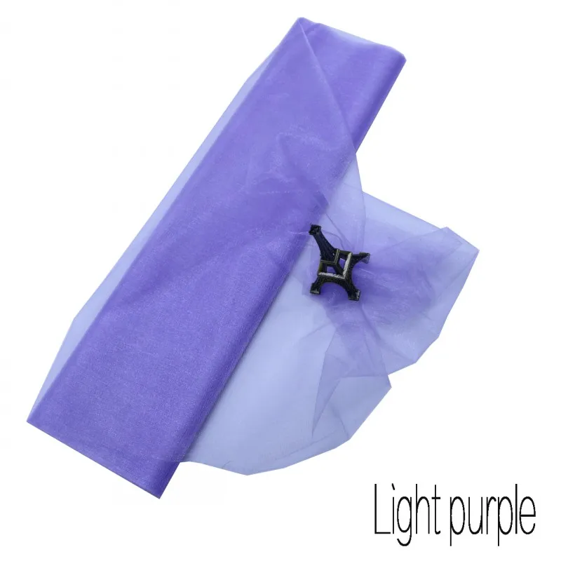 Light purple 10 м/рулон, 48 см, тюль, рулон, ткань, катушка, пачка, прозрачная органза, тюль для дома, свадебное украшение, для детского душа, сделай сам, рубашка, ремесло - Цвет: Light purple