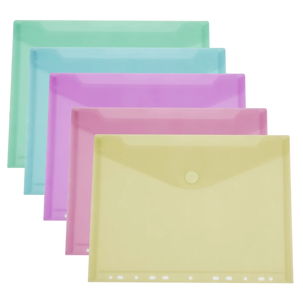 5 шт. бумажные пакеты с крючком и петлей для документов | Канцтовары офиса дома