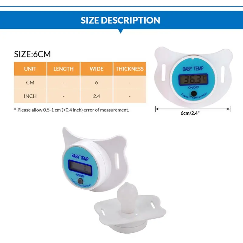 Детская пустышка на цепочке с прищепкой термометр для измерения температуры