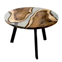round dining table made of walnut resin table with steel legscrystal new design epoxy table