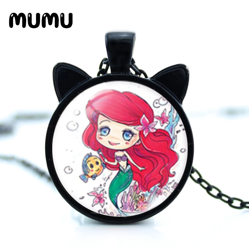 2021 Новое ожерелье с кошачьими ушками принцессы Ариэль Белоснежка белые