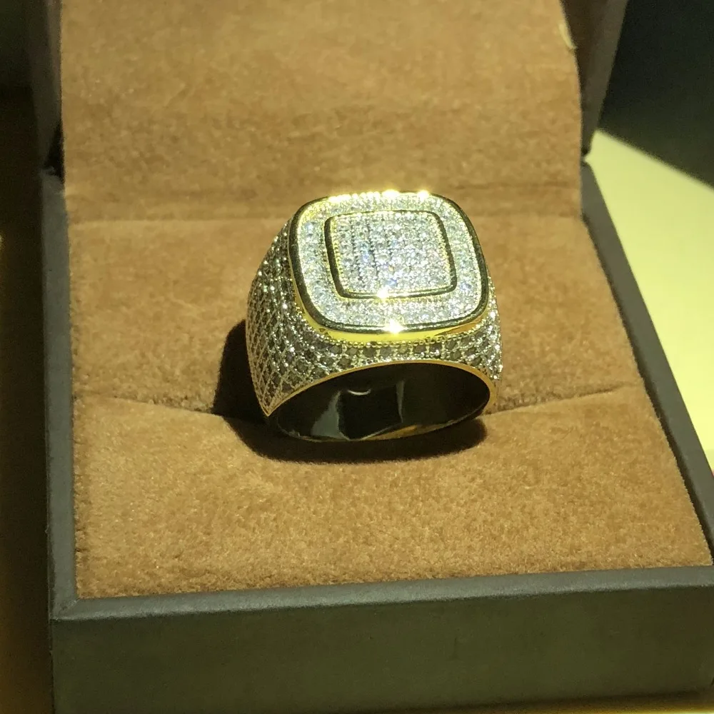 Роскошное кольцо в стиле хип хоп с микро проложить камнями CZ все кольца со льдом