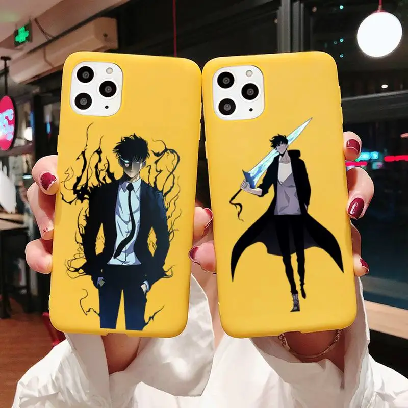 

Solo Leveling Sung Jin anime Phone Case Candy Color for iPhone 6 7 8 11 12 s mini pro X XS XR MAX Plus