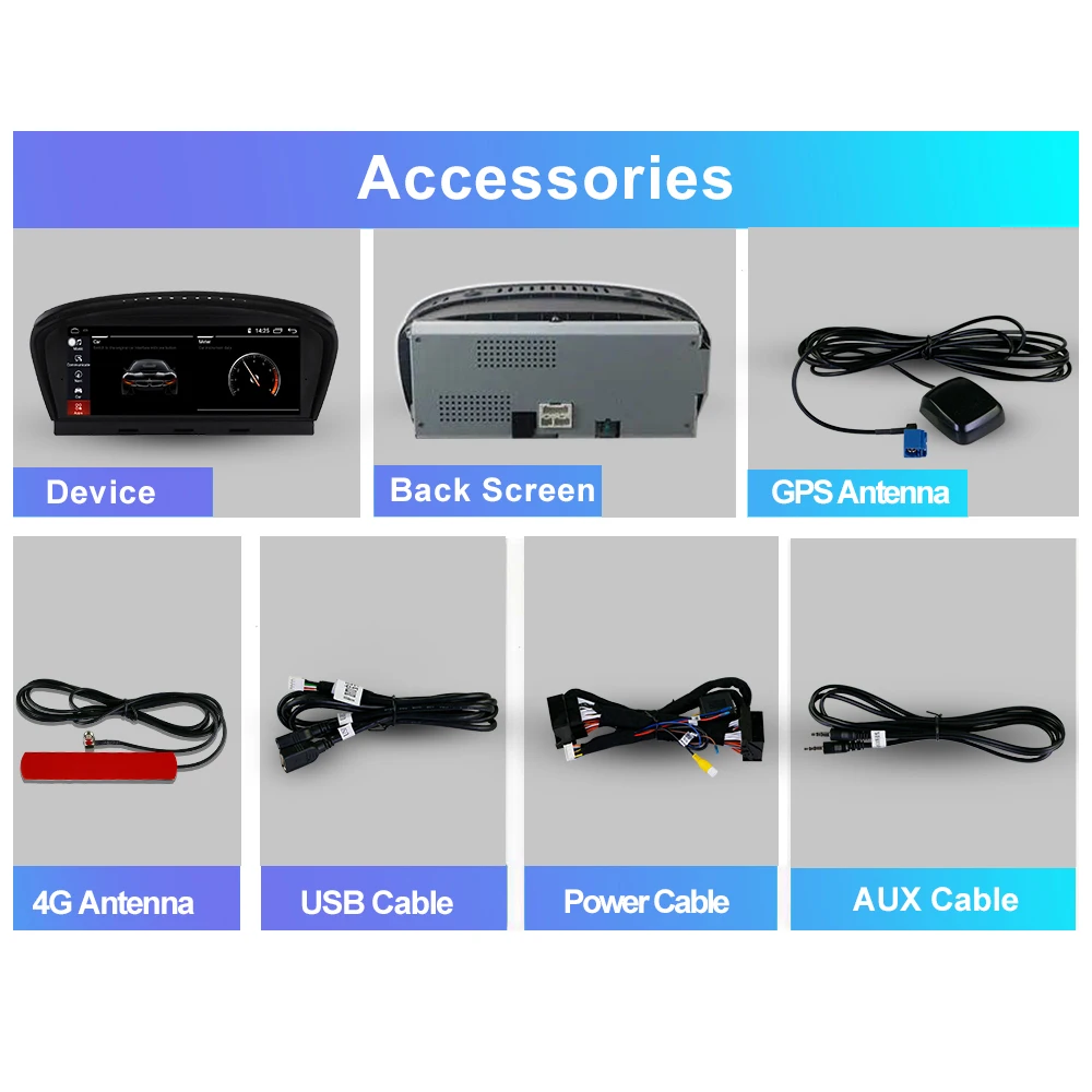 Система Android 10 Автомобильный GPS навигатор Экран для BMW E60 E61 E62 E63 E90 E91 E92 E93 WIFI 4 + 64 ГБ BT