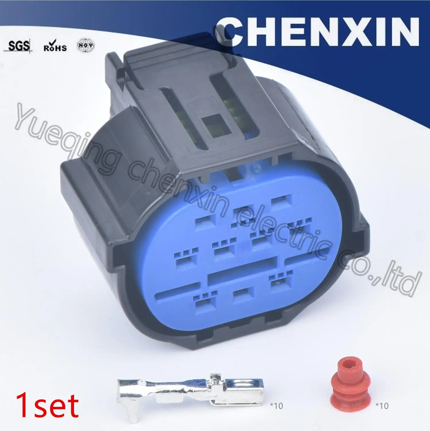 Черный 10 булавки фар автомобиля разъем водонепроницаемый Электрический