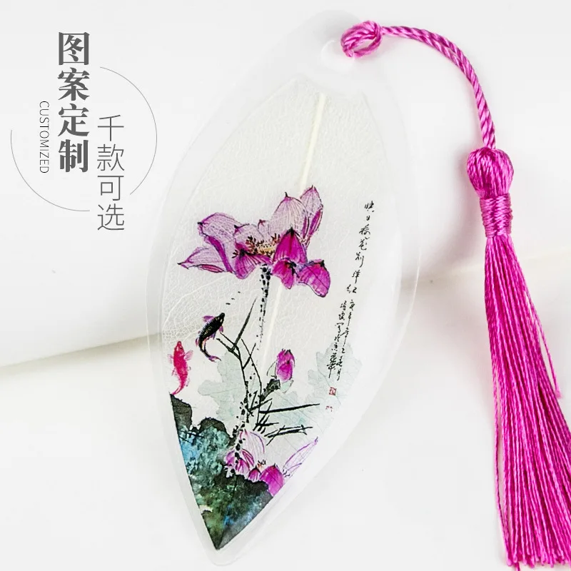 Китайская живопись закладки в виде листьев лотоса китайском стиле для летних