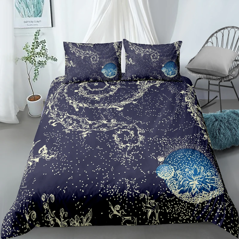 

Fashion 3D Moon Style home bedding sets bed linen duvet cover flat sheet Bedding Set Winter Full King Single Queen,bed set 2021