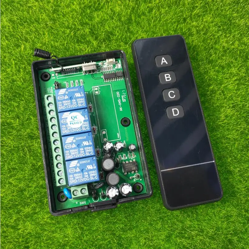 

Универсальный пульт дистанционного управления, 433 МГц, 220 В, 4 канала, 10 А, 100 м, 10 А