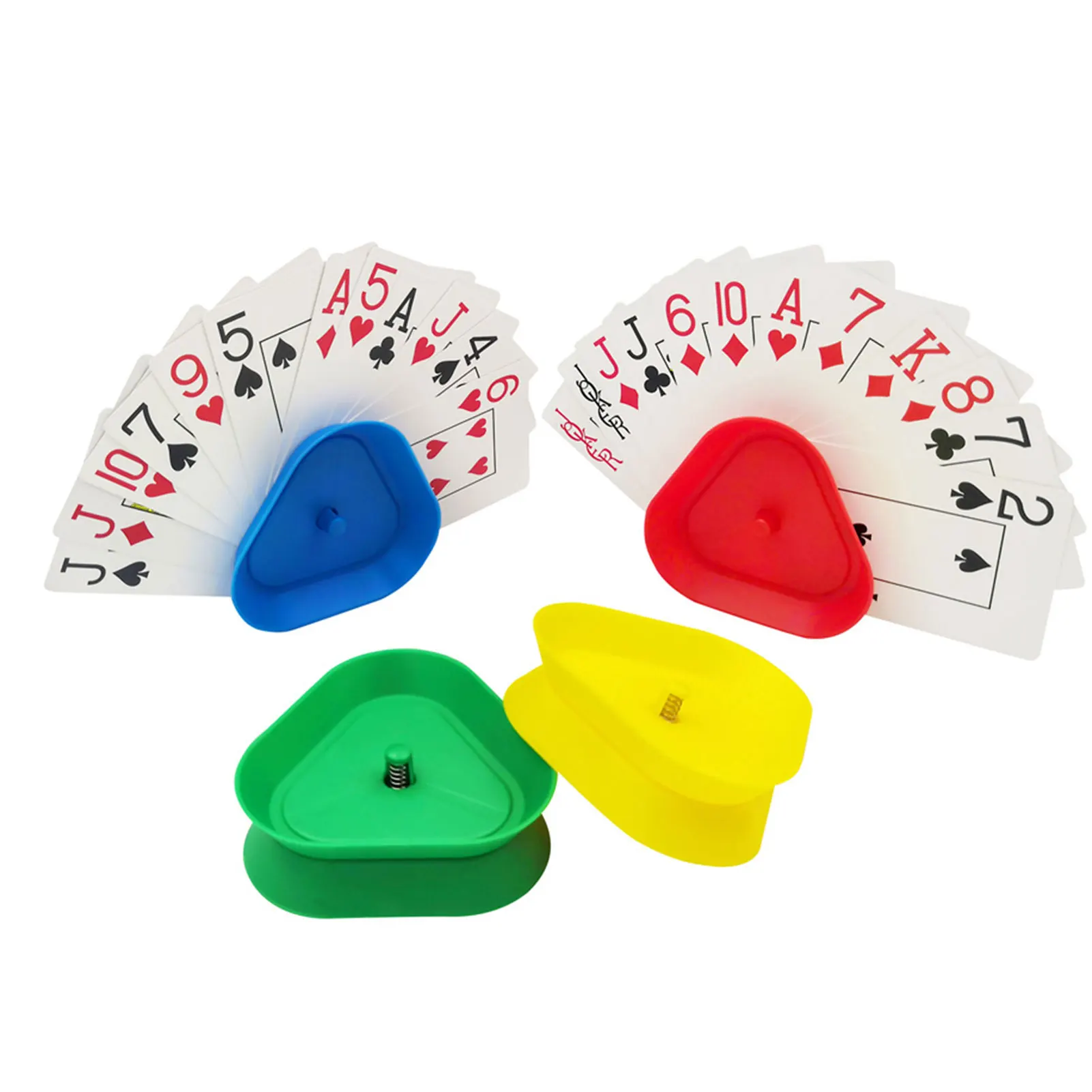 

4pcs/set Triangle Shaped Hands-Free Playing Card Holder Board Games Poker Seat Lazy Poker Base Game Organizes Free Your Hands