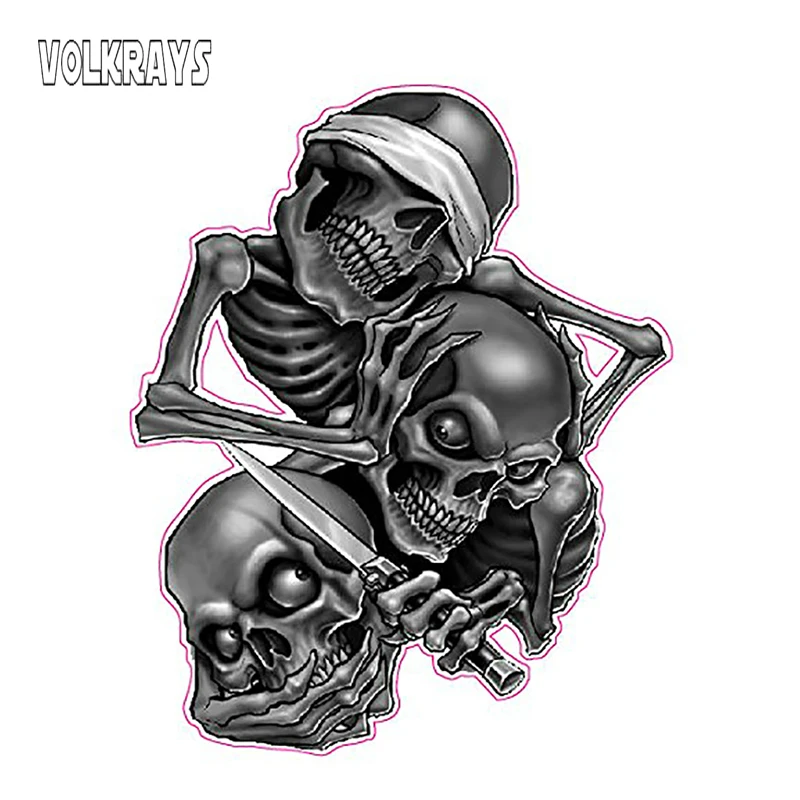 

Водонепроницаемые автомобильные наклейки Volkrays, «See No Evil», аксессуары для украшения мотоциклов, креативные наклейки из ПВХ, 13 см * 10 см