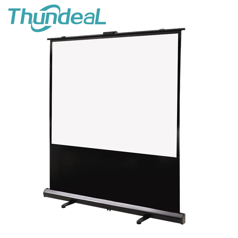 ThundeaL 80in 100 дюймов, 16:9, напольный проекционный экран, вечерние, школьные, офисные, для совещаний, подтягивающий, напольный, HD проектор, экран, белый
