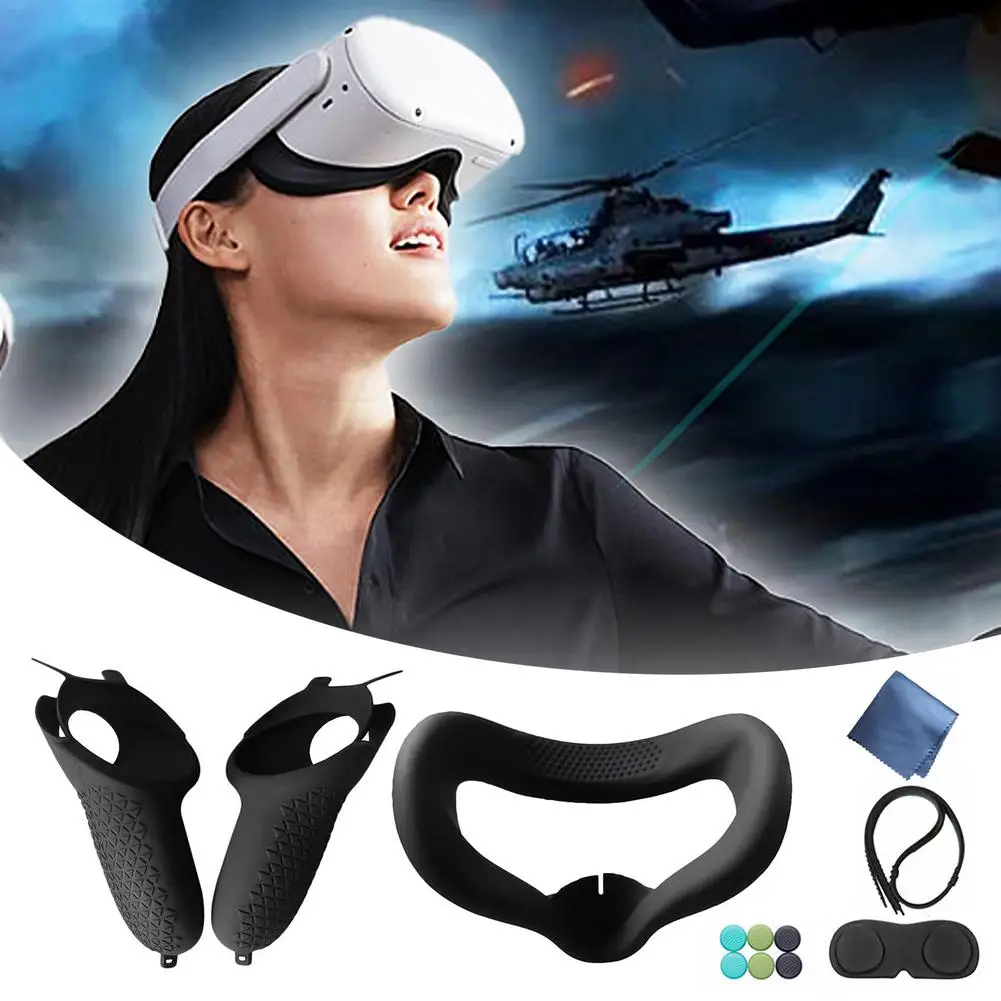

Аксессуары виртуальной реальности, защитный чехол для Oculus Quest 2, чехол для сенсорного контроллера виртуальной реальности с костяшками, реме...