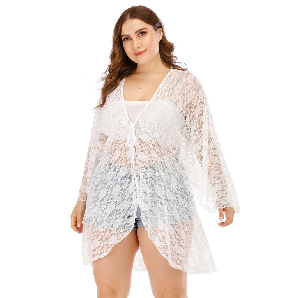 Женское сексуальное кружевное асимметричное расклешенное бикини с рукавами