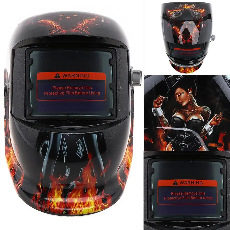 Left Wheel Beauty Adjust Solar Power Auto Darkening TIG MIG Grinding Welding Helmets Cap / Face Mask | Инструменты