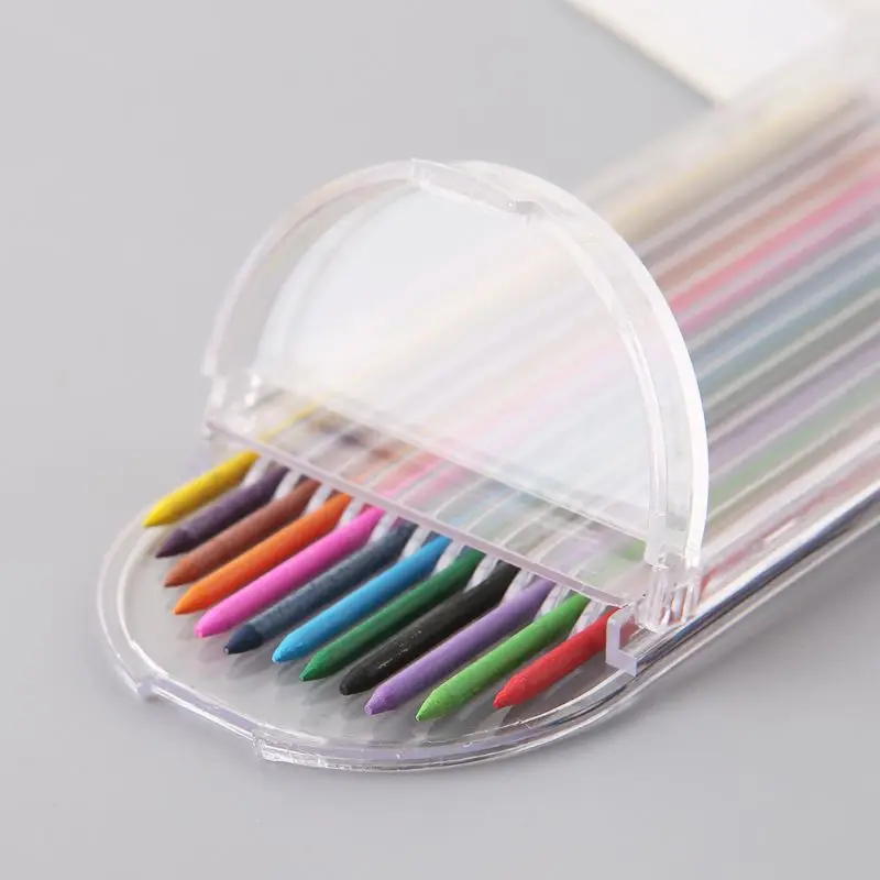 Новинка 12 шт. 2 0 мм механический карандаш цвета 2B свинцовые заправки черновик