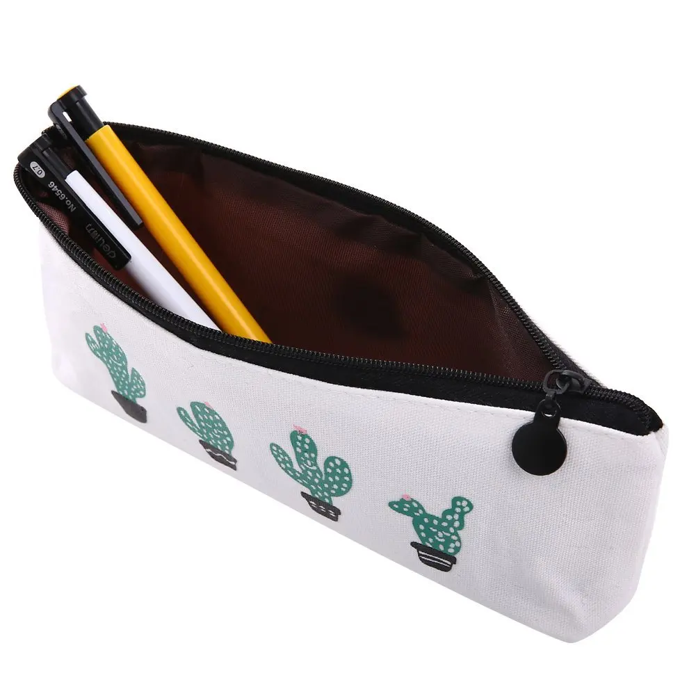 Чехол карандаш кактус милый пасторальный повязку холст коробка макияж сумка
