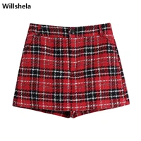 willshela women fashion textured mini skort side pockets false rear welt pockets chic lady high waist casual shorts woman