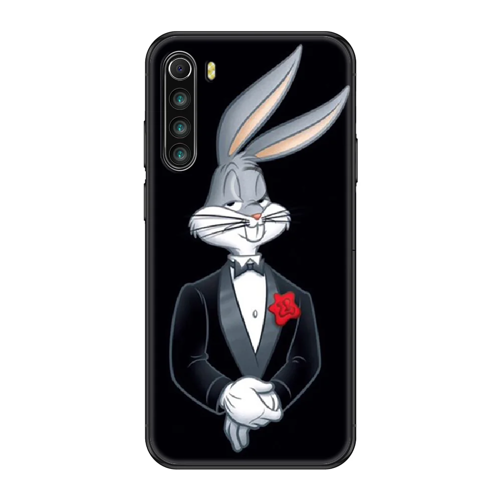 

American bugs cartoon bunny Phone case For Xiaomi Redmi Note 7 7A 8 8T 9 9A 9S 10 K30 Pro Ultra black 3D Etui fashion coque soft