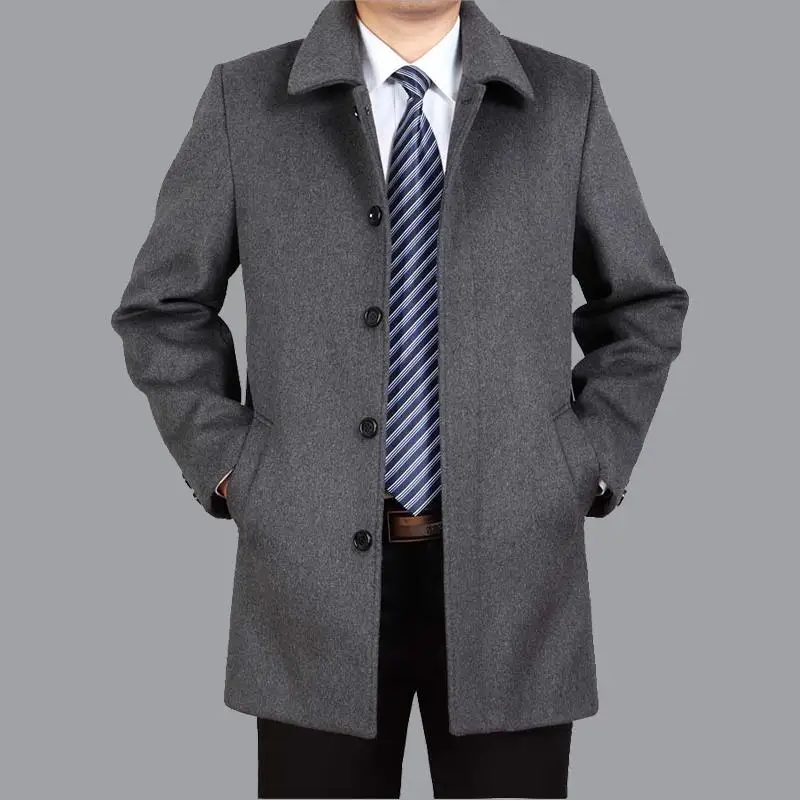 Autumn Winter Men Long Trench Coats Superior Quality Buttons Male Fashion Outwear Jackets Windbreaker  Gabardina Hombre