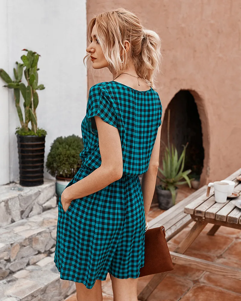 

summer small jumpsuit dress 2020 new hit plus size jumpsuits plus size black jumpsuit Checked jumpsuit harajuku Loose streetwear