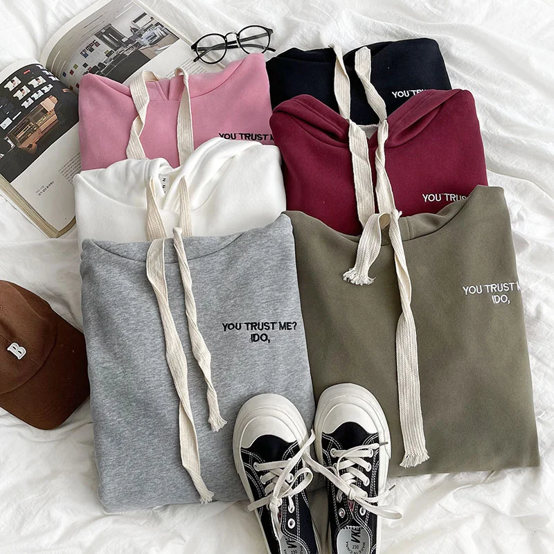 

Худи большого размера с вышитыми надписями, 6 цветов