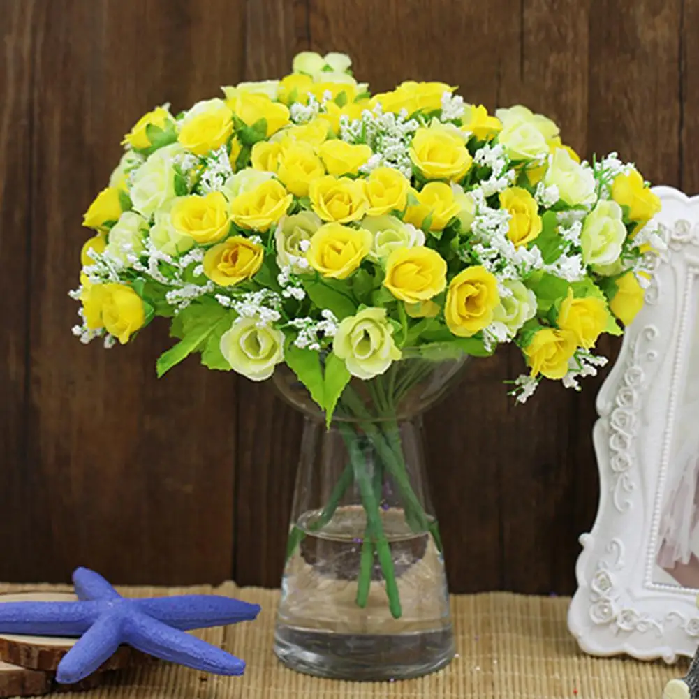 

1 Bouquet 21 Head Artificial Fake Rose Wedding Party Home Decoration Flower DIY Wreath Fake Flowers Flower Arrangement Supplies