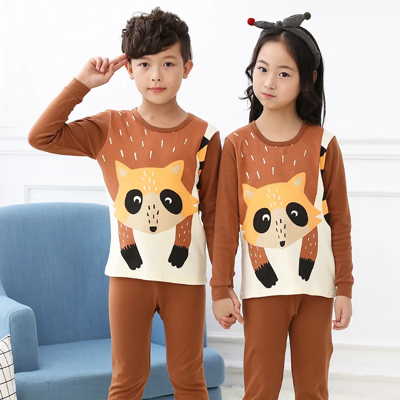 Детские пижамы с длинным рукавом Мультяшные детские для девочек и мальчиков