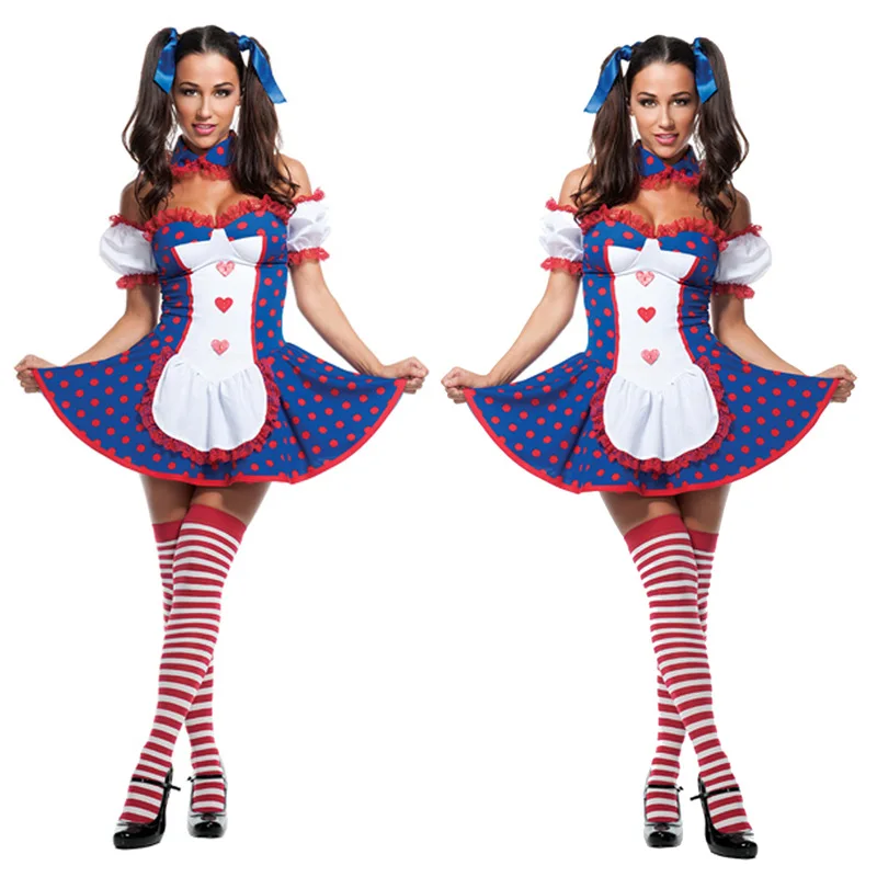Fashion New Code-based Halloween Circus Performance Clothing Clown Role-playing Adult Female Magician Stage Wear | Тематическая