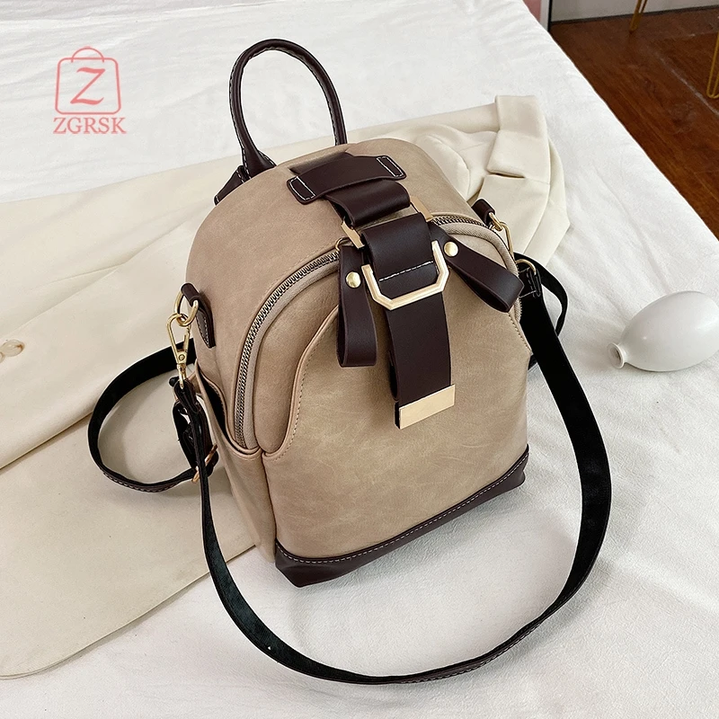 

Backpack Women's Small Bag 2021 New Trendy Wild College Style Student School Bag Casual Fashion Ladies Soft Leather Backpack