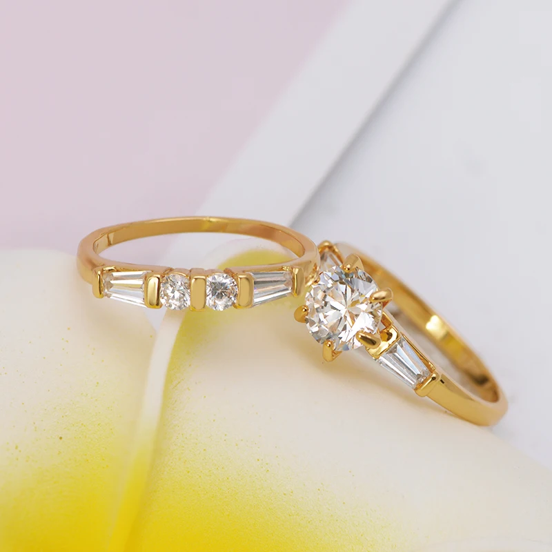 MxGxFam женское кольцо с цирконием AAA Bijoux 24 k чистый золотой цвет оригинальный