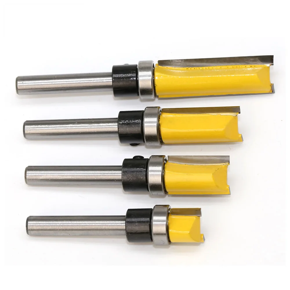 

1/4 Shanks Pattern Flush Trim Router Bits Carbide Template Bottom Bearing Flush Trim Bits for Woodworking Light Work