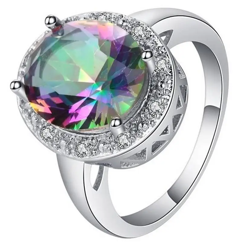 Комплект из колье и серёг с разноцветными кристаллами | Украшения аксессуары