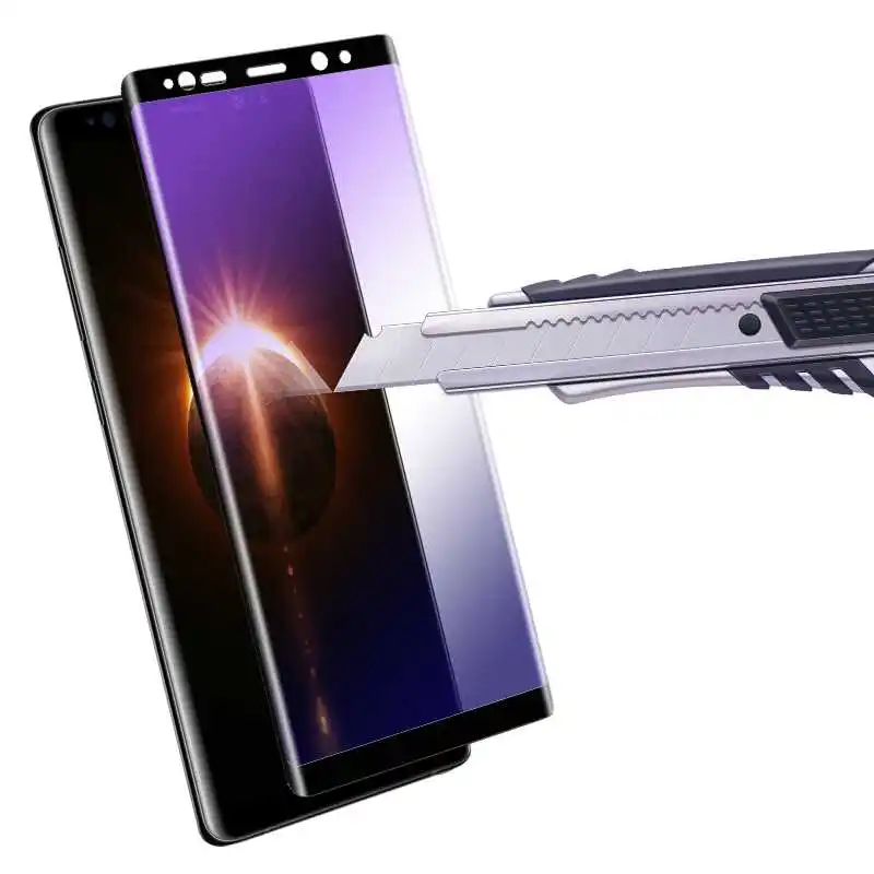 Фото EXUNTON для Samsung Galaxy Note 9 8 анти-синее закаленное стекло Note9 3D изогнутый протектор EXUNTON для Samsung Galaxy Note 9 8 анти-синее закаленное стекло Note9 3D изогнутый протектор